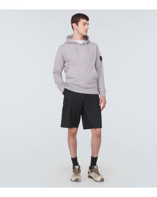 Stone Island Gray Compass Cotton Jersey Hoodie for men