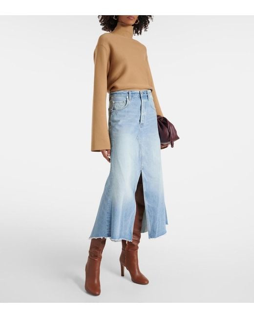 Citizens of Humanity Blue Mina Reworked Denim Midi Skirt