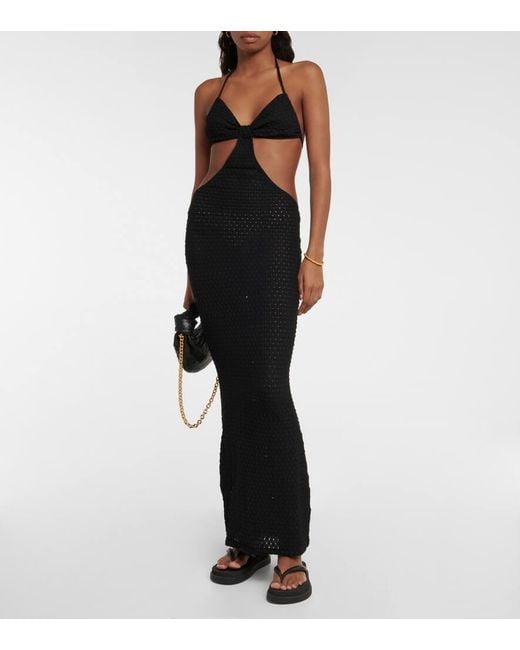 Bananhot Black Anna Seersucker Beach Dress