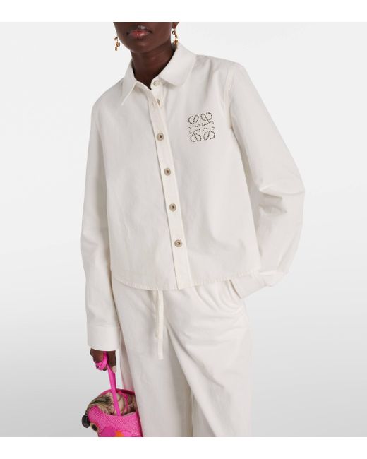 Loewe White Paula's Ibiza Anagram Cotton Shirt
