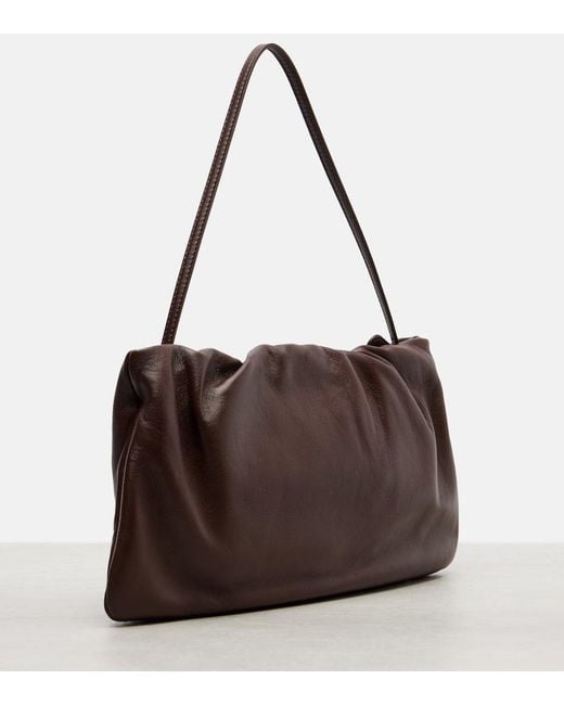 The Row Brown Xl Bourse Leather Shoulder Bag