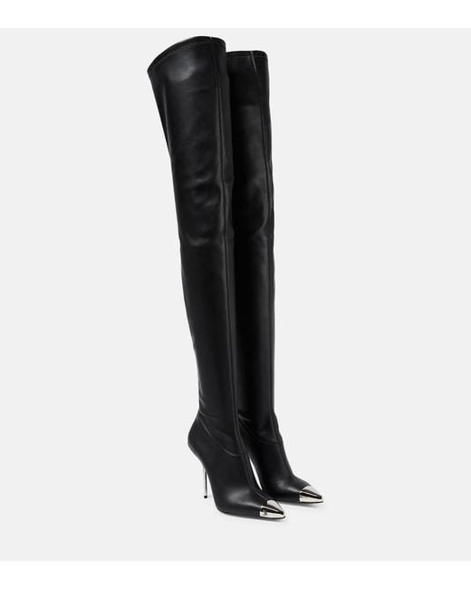 Bottes Cuir IRO Marsaba à Genou, Pointes Cloutées - Taille 38/US 7, Talon Aiguille Ultra-haut, Neuves En Boîte