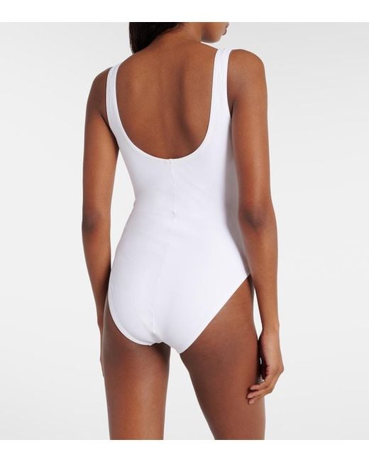Karla Colletto White Lucy Lace-Up Swimsuit