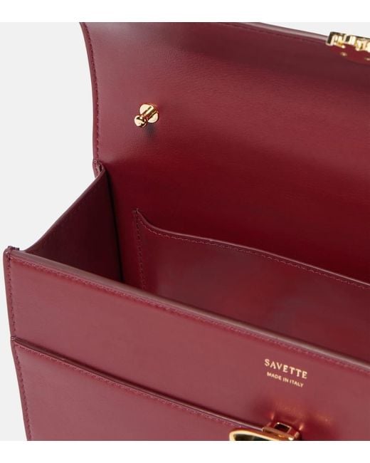 SAVETTE Purple Schultertasche Symmetry 26 Aus Leder