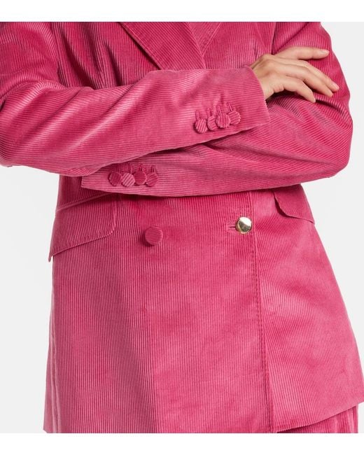 Gabriela Hearst Pink Angela Cotton Corduroy Blazer