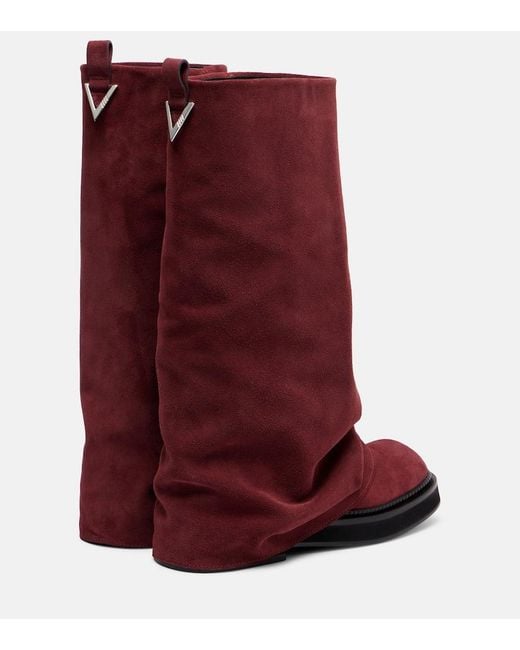 The Attico Red Robin Suede Knee-High Boots