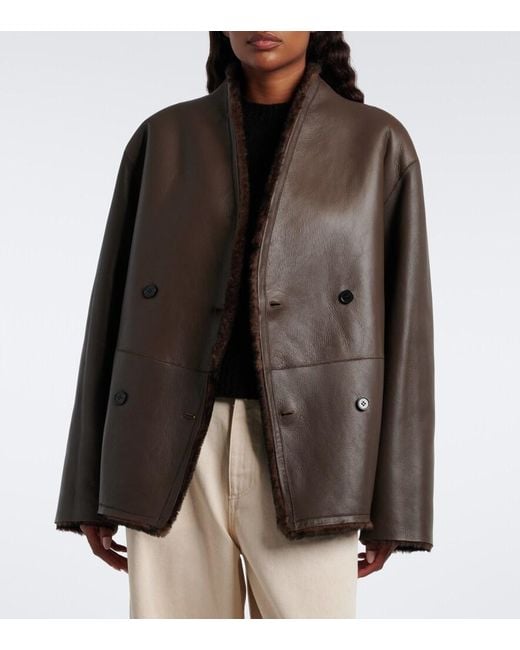 Loulou de Saison Black Catherine Reversible Shearling Jacket
