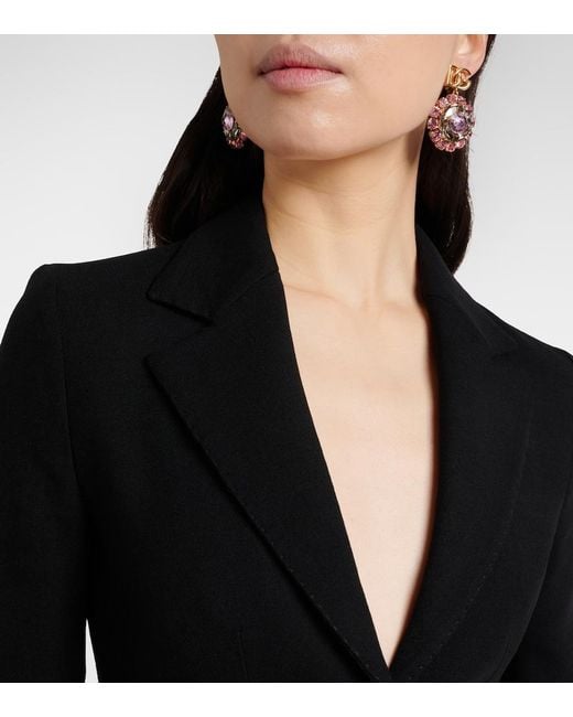 Dolce & Gabbana Black Wool-Blend Canvas Jacket