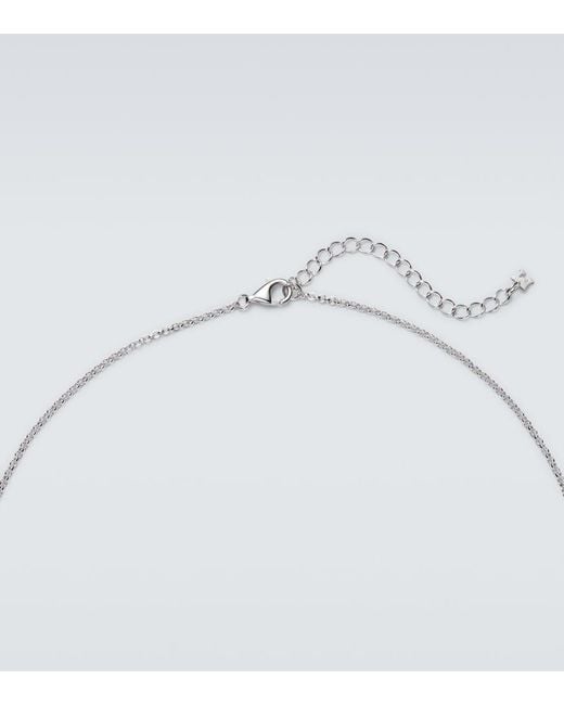 Mateo White Sterling Pendant Necklace With Malachite for men