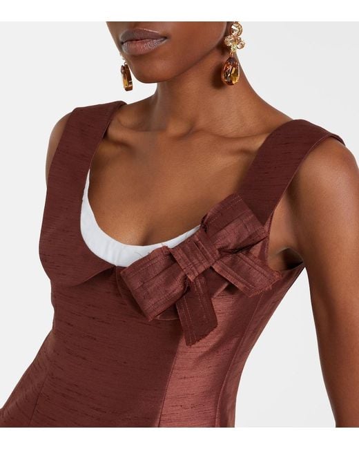 ShuShu/Tong Brown Bow-Detail Mini Dress
