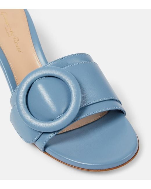 Gianvito Rossi Blue Venezia 45 Leather Mules