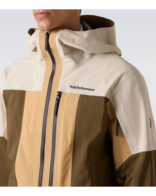Peak Performance Gravity Gore-Tex 3L Hooded Ski Jacket in Natural