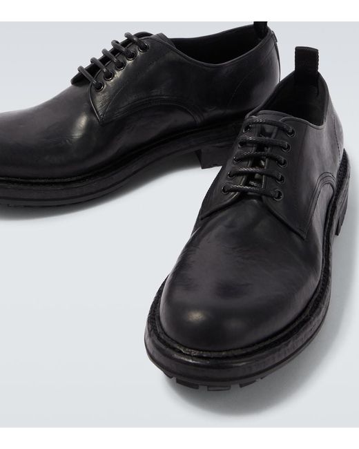 Dolce & Gabbana Black Leather Derby Shoes for men