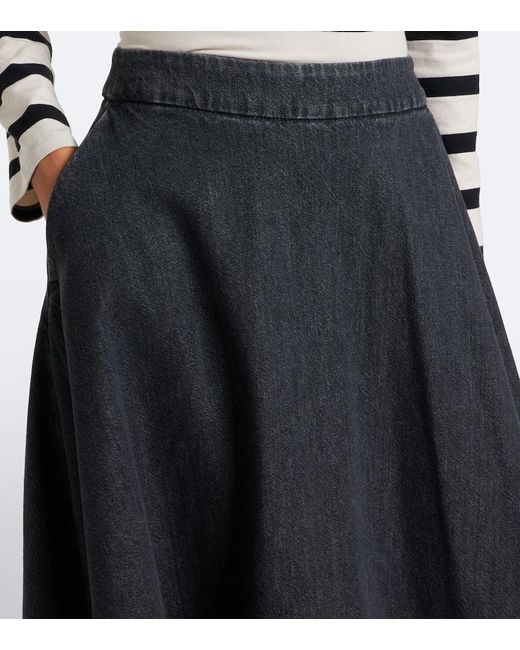 Max Mara Black Denim Midi Skirt