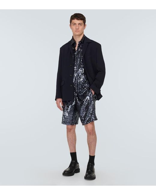 Dries Van Noten Blue Single-Breasted Blazer for men