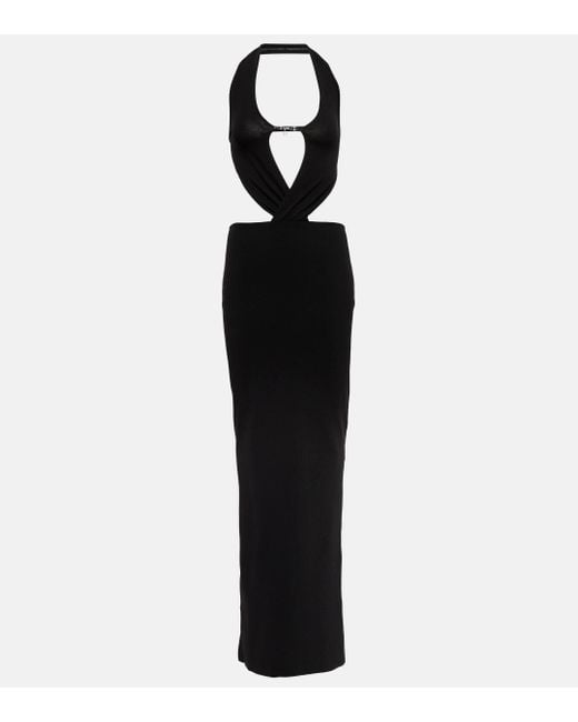 AYA MUSE Black Chain-detail Cutout Maxi Dress