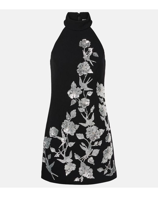 Rebecca Vallance Black Monroe Embellished Minidress