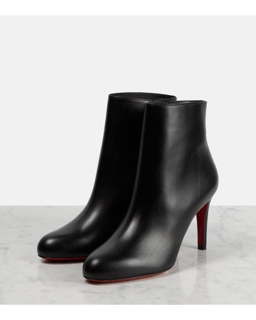 Pumppie Booty Leather Ankle Boots in Black - Christian Louboutin