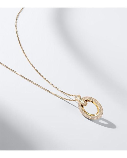 Messika White Groove 18Kt Pendant Necklace With Diamonds
