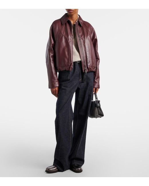 Brunello Cucinelli Brown Leather Jacket