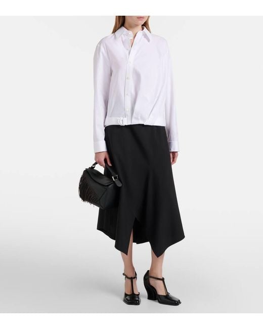 Loewe White Striped Cotton Poplin Shirt