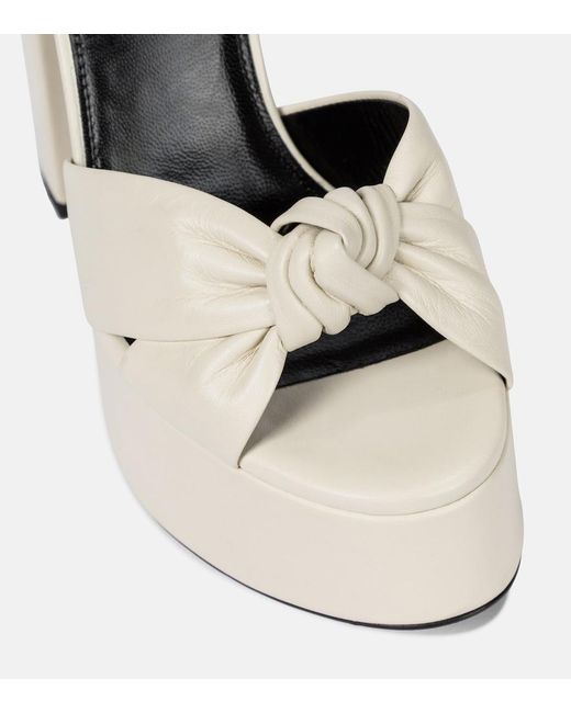 Saint Laurent White Bianca 125 Leather Platform Sandals