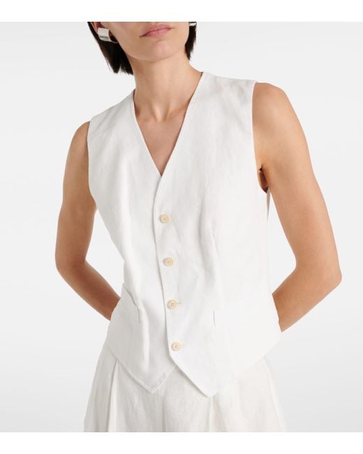Polo Ralph Lauren White Linen Vest