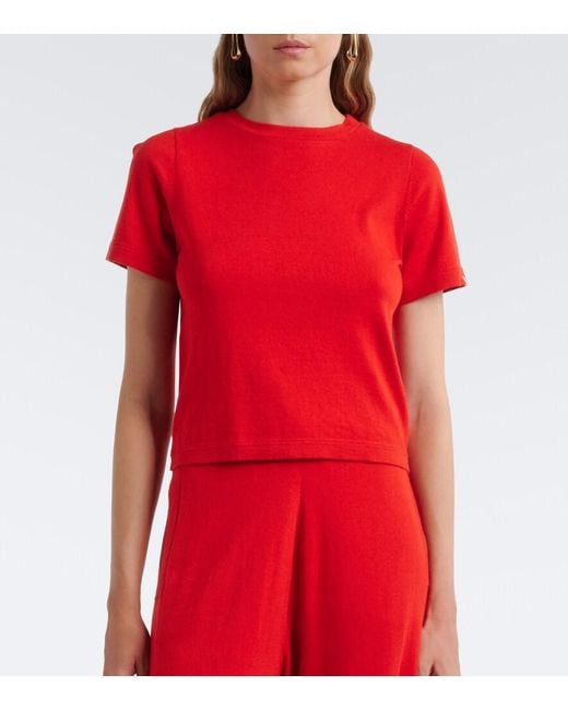 Extreme Cashmere Red N°267 Tina Cotton And Cashmere T-Shirt
