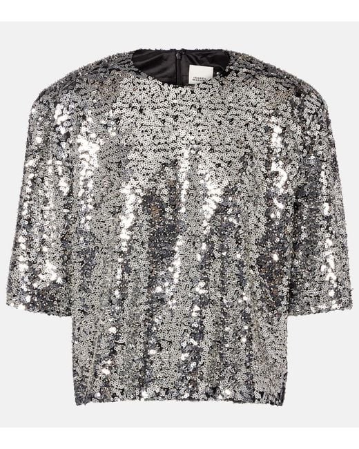 Isabel Marant Black Helga Sequined Top
