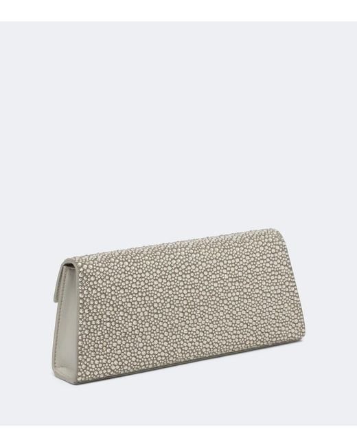 Elie Saab Gray The Midnight Embellished Suede Clutch