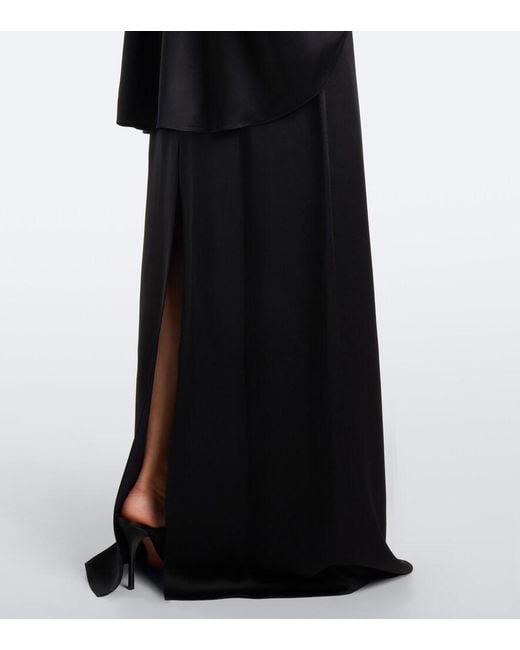 Stella McCartney Black Caped Satin Halterneck Gown