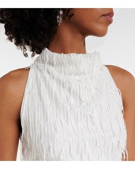ROTATE BIRGER CHRISTENSEN White Bridal Robe Mit Pailletten