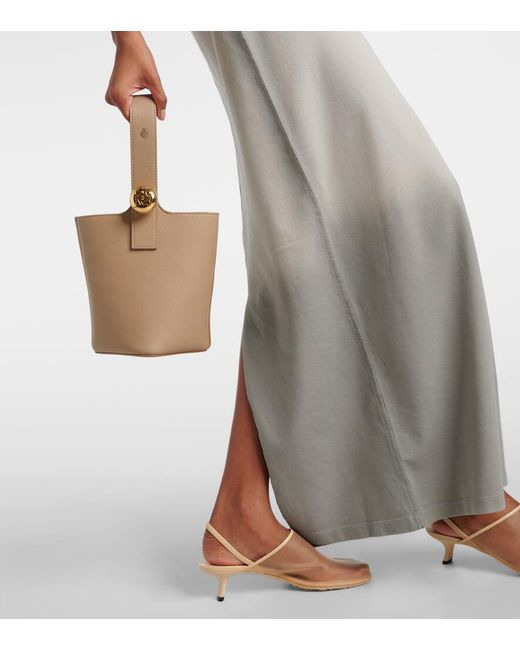 Loewe Natural Pebble Mini Leather Bucket Bag