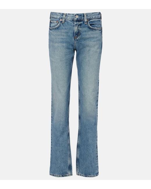 Agolde Blue Low-Rise Slim Jeans
