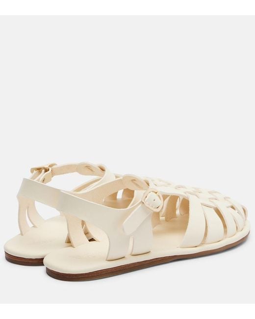 Ancient Greek Sandals Natural Karina Leather Fisherman Sandals