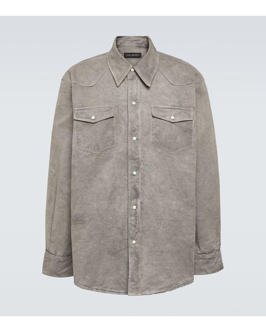 Our Legacy Gray Frontier Denim Shirt for men