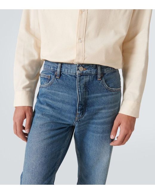 FRAME Blue Mid-Rise Straight Jeans for men