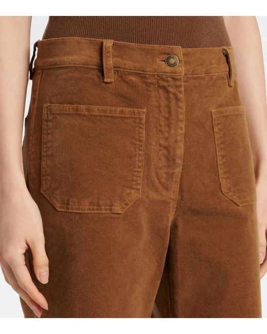 Nili Lotan Brown Florence High-Rise Corduroy Flared Pants