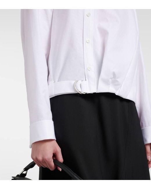 Loewe White Striped Cotton Poplin Shirt