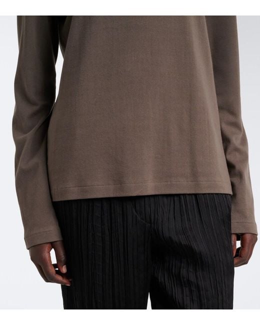 The Row Brown Kalto Cotton Jersey Top