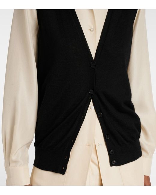 The Row Black Neel Cashmere Cardigan