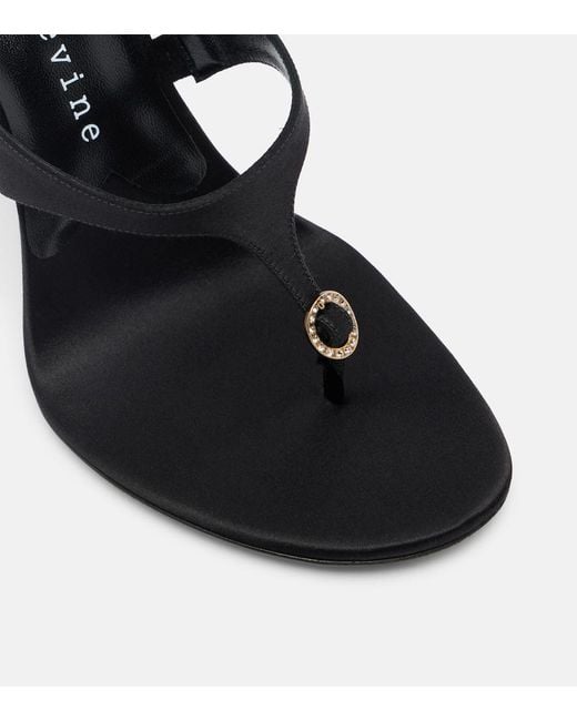 Herbert Levine Black Kiss And Tell Satin Thong Sandals
