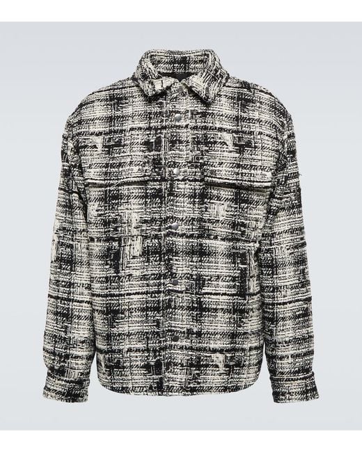 Amiri Gray Tweed Blouson Jacket for men