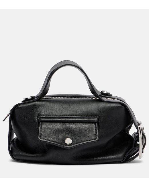 Simone Rocha Black Biker Belt Mini Leather Tote Bag