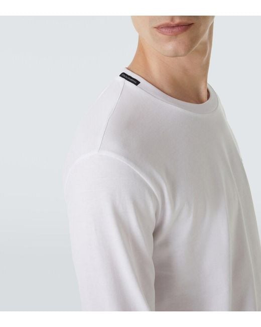 Dolce & Gabbana White Logo Embroidered Cotton Jersey T-Shirt for men