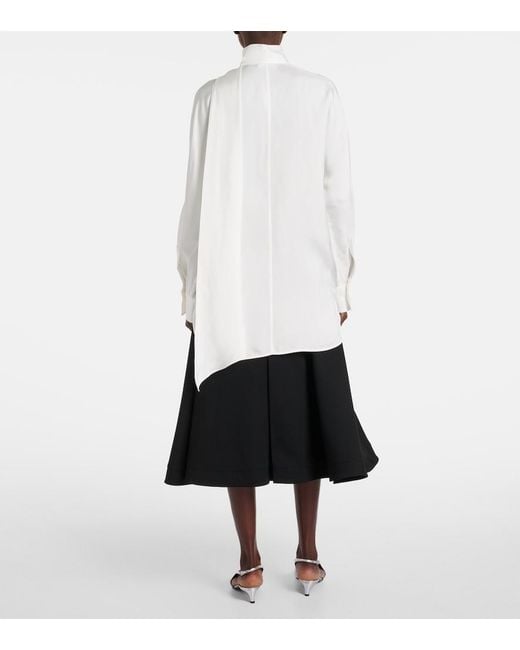 Ferragamo White Tie-Neck Blouse