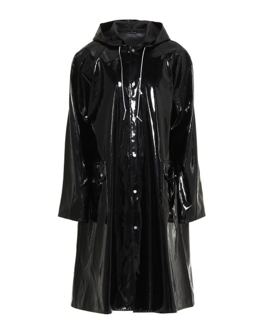 ROKH Black Hooded Vinyl Raincoat