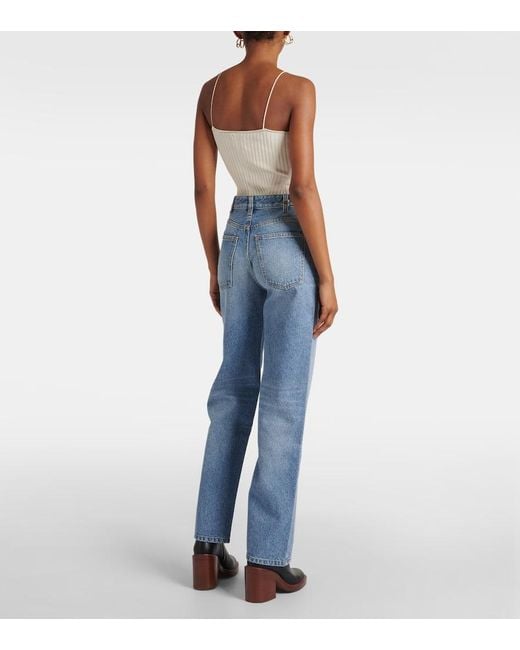 Jeans Regular A Vita Alta di Chloé in Blue