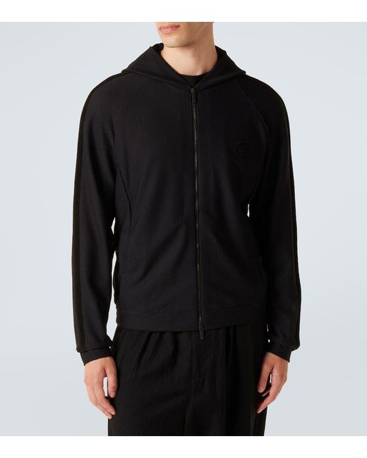 Giorgio Armani Black Zip-Up Hoodie for men