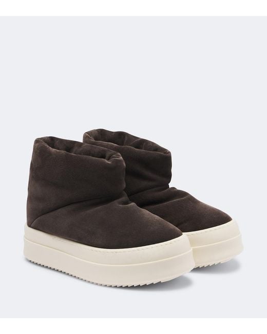 Rick Owens Black Mega Bumper Suede Ankle Boots
